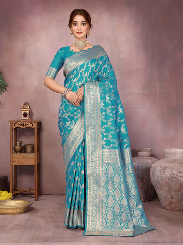 Varanga Women Banarasi Saree With Blouse Piece